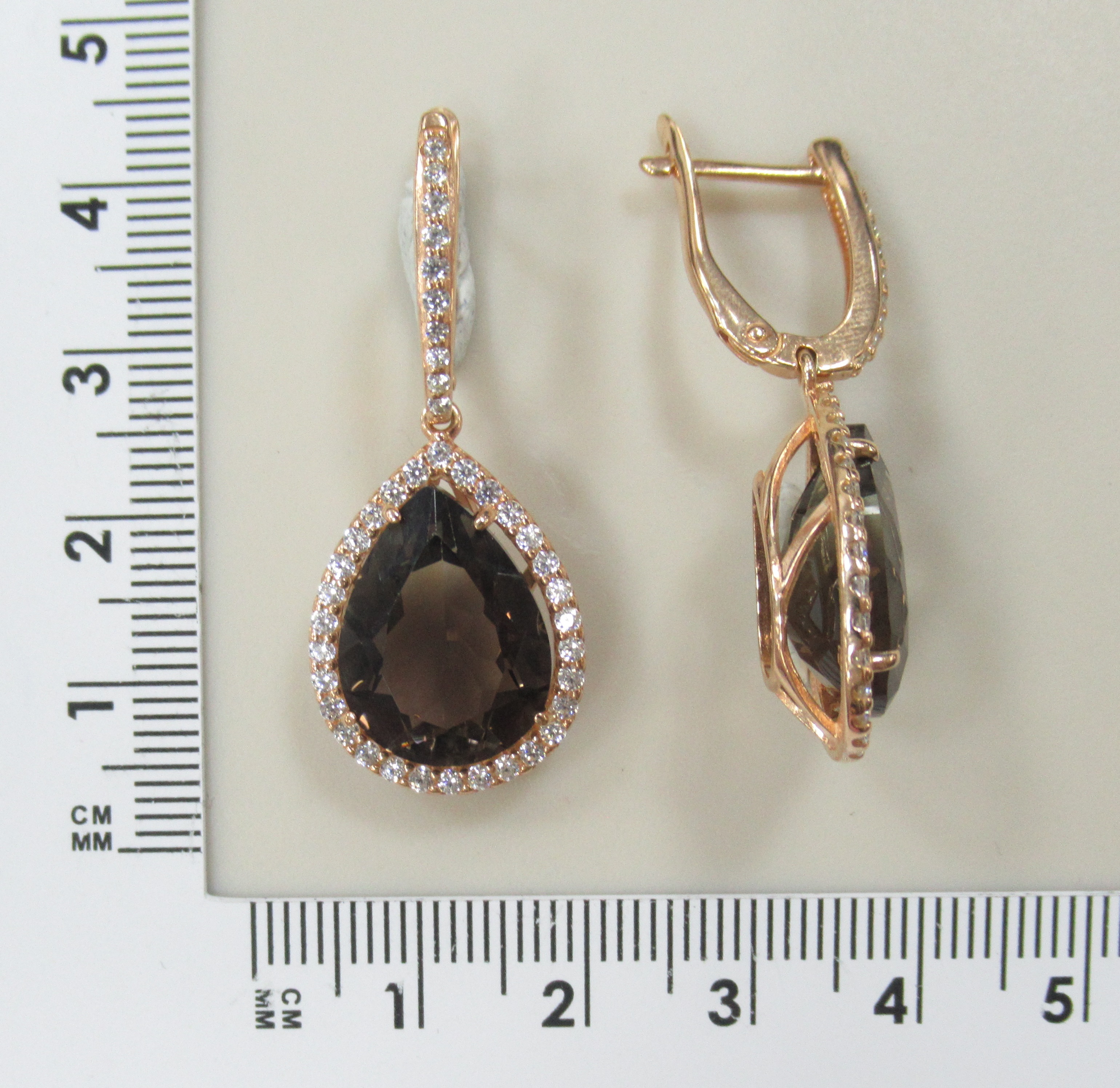 Серебряные серьги с раухцитринами